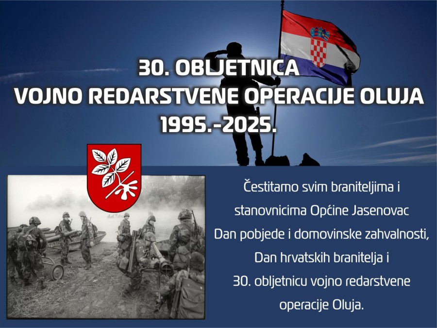 30. OBLJETNICA VOJNO REDARSTVENE OPERACIJE OLUJA 1995. – 2025.