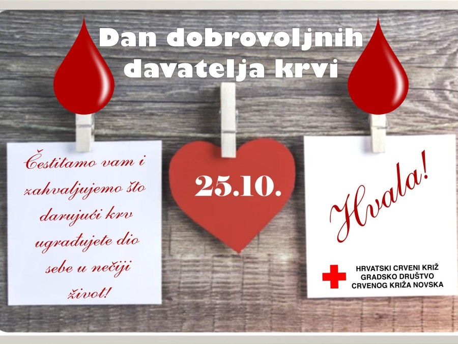 Čestitka povodom 25. listopada - Dana darivatelja krvi u RH